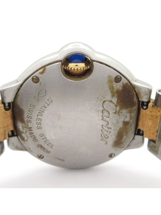 Cartier Watch Baron Blue SM SS 18k Yellow Gold Silver main image 5
